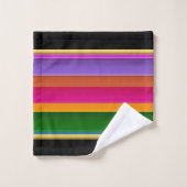 Romantische Modern Art Geometrie Regenbogenstreife Badhandtuch Set (Waschlappen)