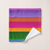 Romantische moderne Art Geometrie Regenbogenstreif Badhandtuch Set (Waschlappen)