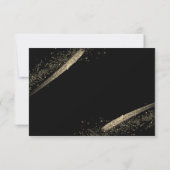 Romantische moderne Black and Gold Wedding RSVP Ca (Rückseite)