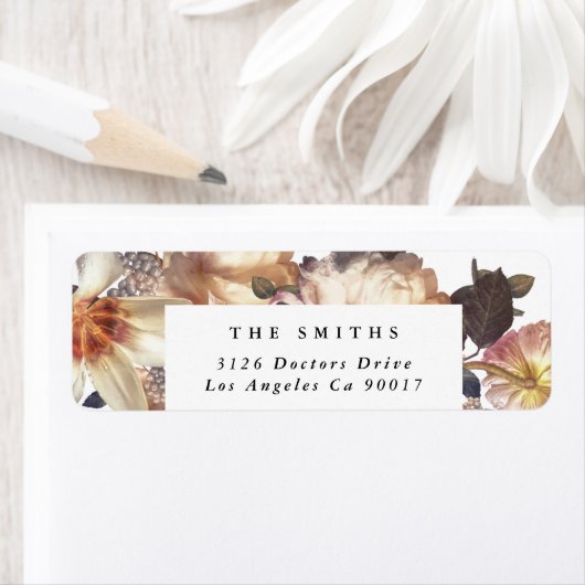 Romantische Moderne Blume Rücksendeadresse (Insitu)