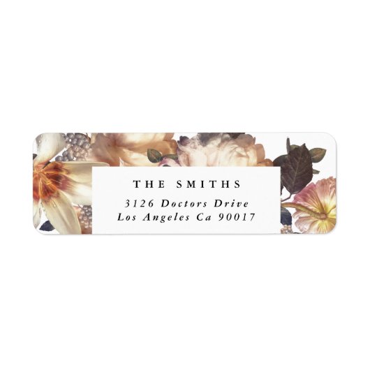 Romantische Moderne Blume Rücksendeadresse (Vorne)