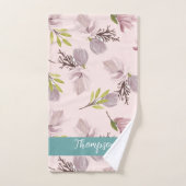 Romantische moderne Gestaltung monogramm pink und Badhandtuch Set (Handtuch)