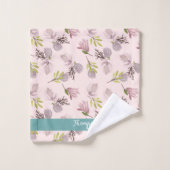 Romantische moderne Gestaltung monogramm pink und Badhandtuch Set (Waschlappen)