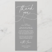 Romantische moderne Hochzeitsempfangs-Dankeskarten Programm (Vorderseite)