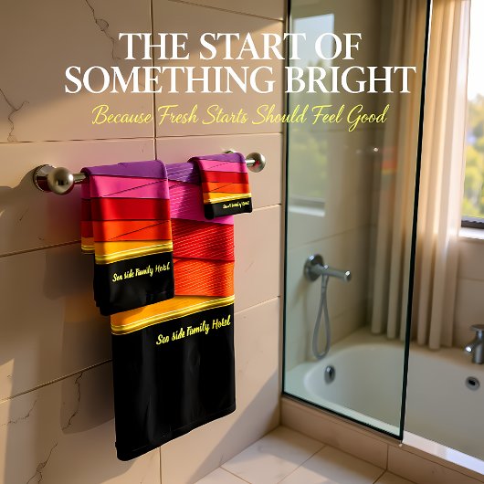 Romantische moderne Kunstgeometrie - gelb-orange-r Badhandtuch Set