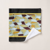 Romantische moderne Kunstgeometrie - gelb-orange w Badhandtuch Set (Waschlappen)