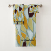 Romantische moderne Kunstgeometrie - gelb-orange w Badhandtuch Set (Insitu)