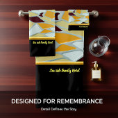 Romantische moderne Kunstgeometrie - gelb-orange w Badhandtuch Set