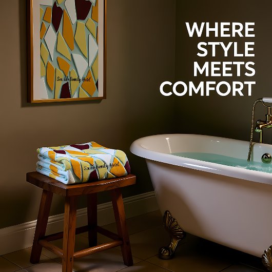 Romantische moderne Kunstgeometrie - gelb-orange w Badhandtuch Set