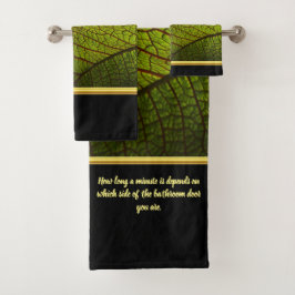 Romantische Moderne mit goldenem Blattschwarzbad Badhandtuch Set