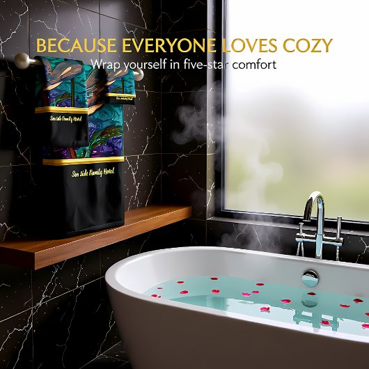 Romantische Moderne mit Goldfolie Blume Monogin Badhandtuch Set