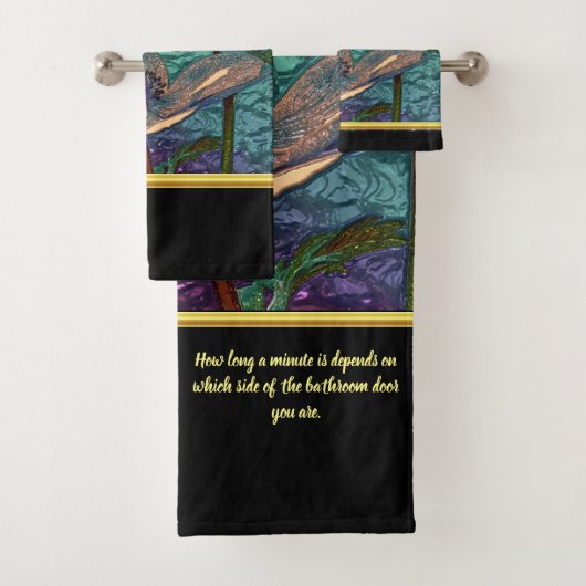 Romantische Moderne mit Goldfolie Blume Monogin Badhandtuch Set (Insitu)