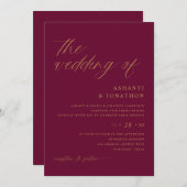 Romantische moderne Mulberry-Hochzeit Einladung (Vorne/Hinten)