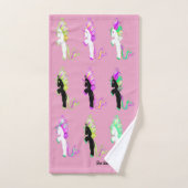 Romantische moderne Niedliche Einhorn-Monogramm Badhandtuch Set (Handtuch)