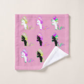 Romantische moderne Niedliche Einhorn-Monogramm Badhandtuch Set (Waschlappen)