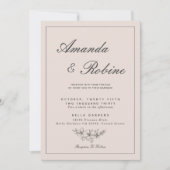 Romantische Moderne Rosa Hochzeitsfeier Einladung (Vorderseite)