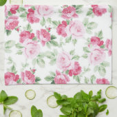 Romantische, moderne, rosa, trendige Rose Geschirrtuch (Gefaltet)