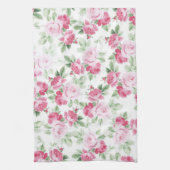 Romantische, moderne, rosa, trendige Rose Geschirrtuch (Vertikal)