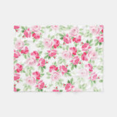 Romantische moderne rosa weiße trendy Rosen mit Fleecedecke (Vorderseite (Horizontal))