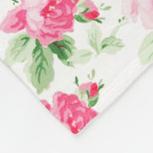 Romantische moderne rosa weiße trendy Rosen mit Fleecedecke (Ecke)