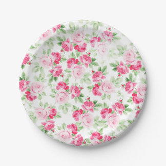 Romantische moderne rosa weiße trendy Rosen mit Pappteller