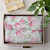 Romantische moderne rosa weiße trendy Rosen mit Seidenpapier (Geschenk)