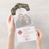 Romantische Moderne Rose Garden Foto Hochzeit All In One Einladung (Abreißen)