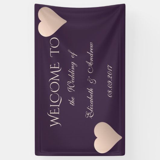 Romantische Moderne stilvolle Herts Wedding Banner (Vertikal)