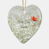 Romantische Mohnblumen-Blumen-rote weiße Keramik Ornament (Links)