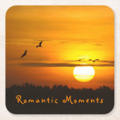 Romantische Momente Krane bei Sonnenaufgang Foto m Rechteckiger Pappuntersetzer (Vorderseite)