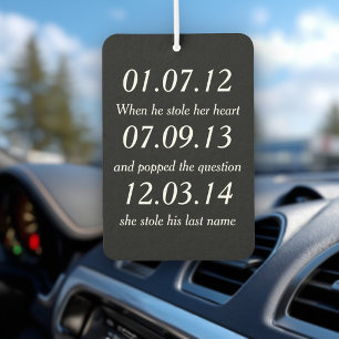 Romantische Momente Personalisierte Dates Benutzer Autolufterfrischer