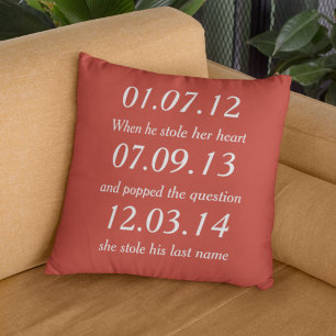 Romantische Momente Personalisierte Dates Benutzer Kissen