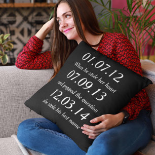Romantische Momente Personalisierte Dates Benutzer Kissen