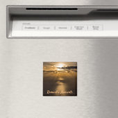 Romantische Momente Sonnenuntergang Foto mit Text Magnet (In Situ (Geschirrspüler))