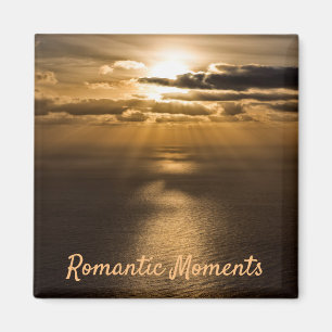 Romantische Momente Sonnenuntergang Foto mit Text Magnet