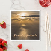 Romantische Momente Sonnenuntergang Foto mit Text Serviette (Beispiel)