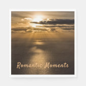 Romantische Momente Sonnenuntergang Foto mit Text Serviette (Vorderseite)
