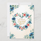 Romantische Mond- und Blumenhochzeit Einladung (Rückseite)