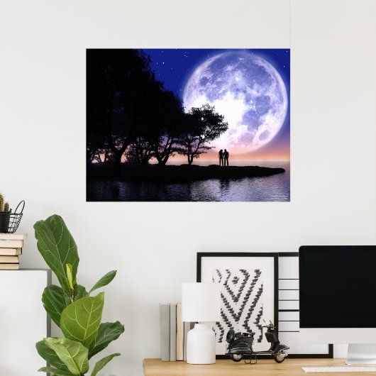 Romantische Mondlicht Poster (Heimbüro)