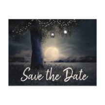 Romantische Mondlicht und Laternenbaume Save the D