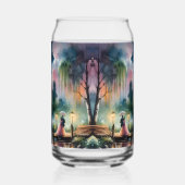 Romantische Mondlicht Wasserfarben Nachtszene Dosenglas (Rechts)