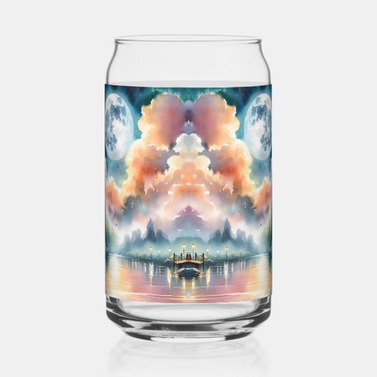 Romantische Mondlicht Wasserfarben Nachtszene Dosenglas (Links)