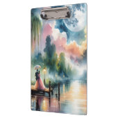 Romantische Mondlicht Wasserfarben Nachtszene Klemmbrett (Links)