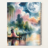 Romantische Mondlicht Wasserfarben Nachtszene Planer (Rückseite)