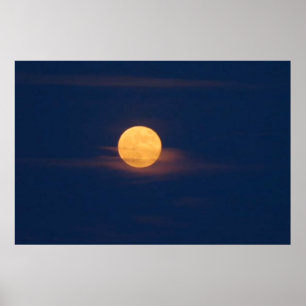 Romantische Mondlicht Watercolor Originelle Kunst, Poster