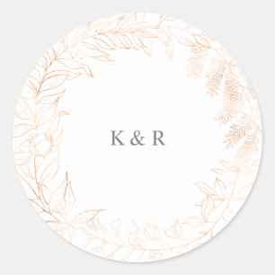 romantische Mono-Hochzeit Runder Aufkleber