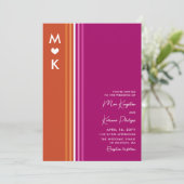 Romantische Monogram Lesbische Flaggen Hochzeit Einladung (Stehend Vorderseite)