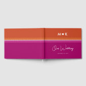 Romantische Monogram Lesbische Flaggen Hochzeit Gästebuch (Voll)