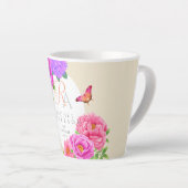 Romantische Monogram Peonies Garden Beige Milchtasse (Rechte Ecke)