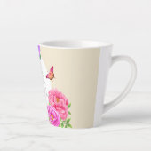 Romantische Monogram Peonies Garden Beige Milchtasse (Rechts)